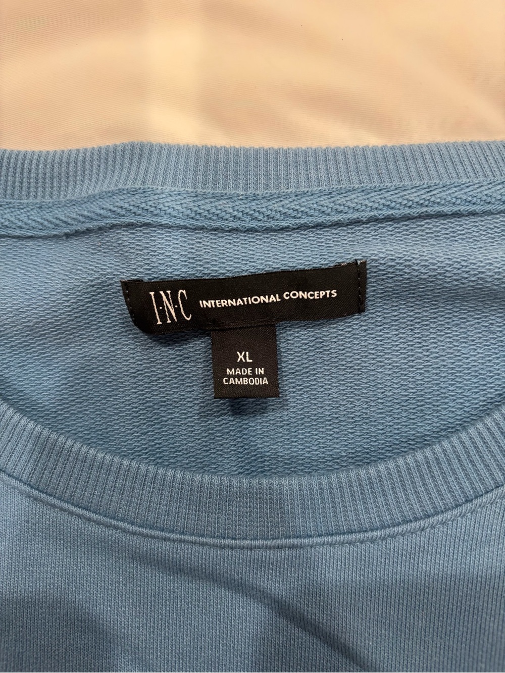 INC International Concepts Blue, Gray & Black Colorblock Crewneck Sweatshirt - Picture 3 of 3
